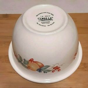 Corelle by Corning ABUNDANCE 1 QT Mixing Bowl 8" Stoneware Ceramic Beige Fruit